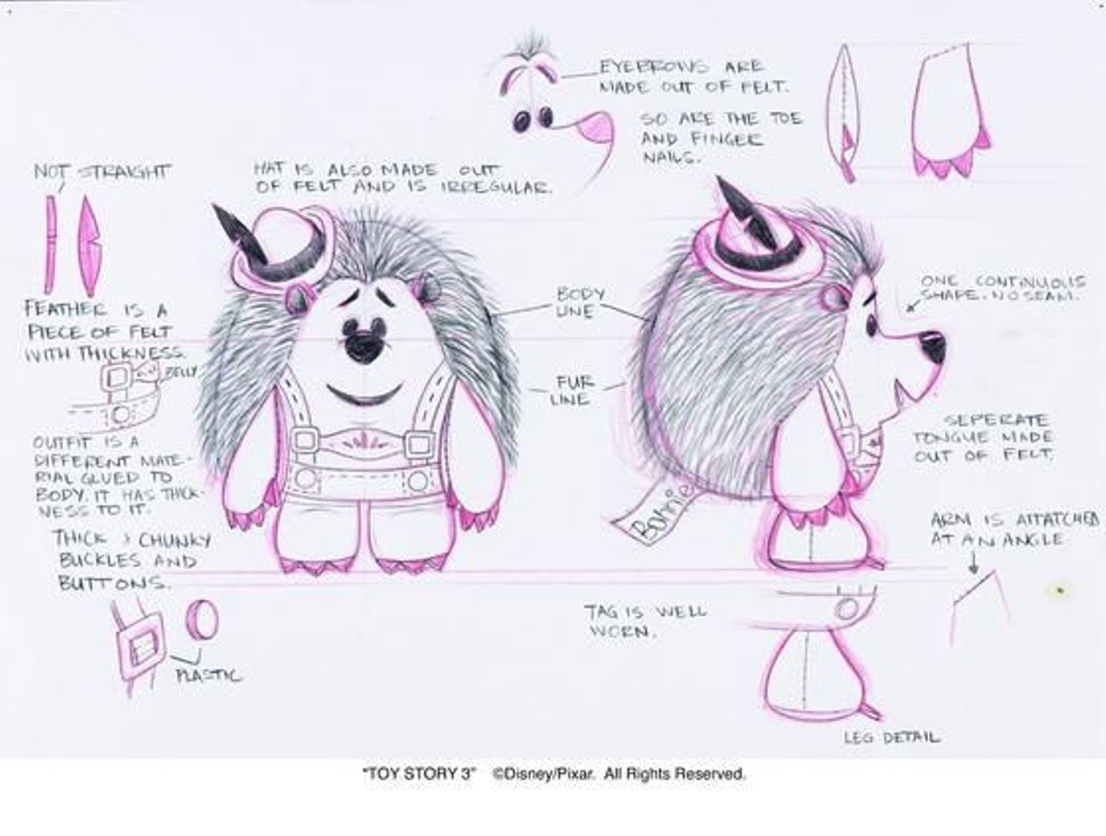 Unos de los dibujo previos a la realización de la película e Lee Unkrich.