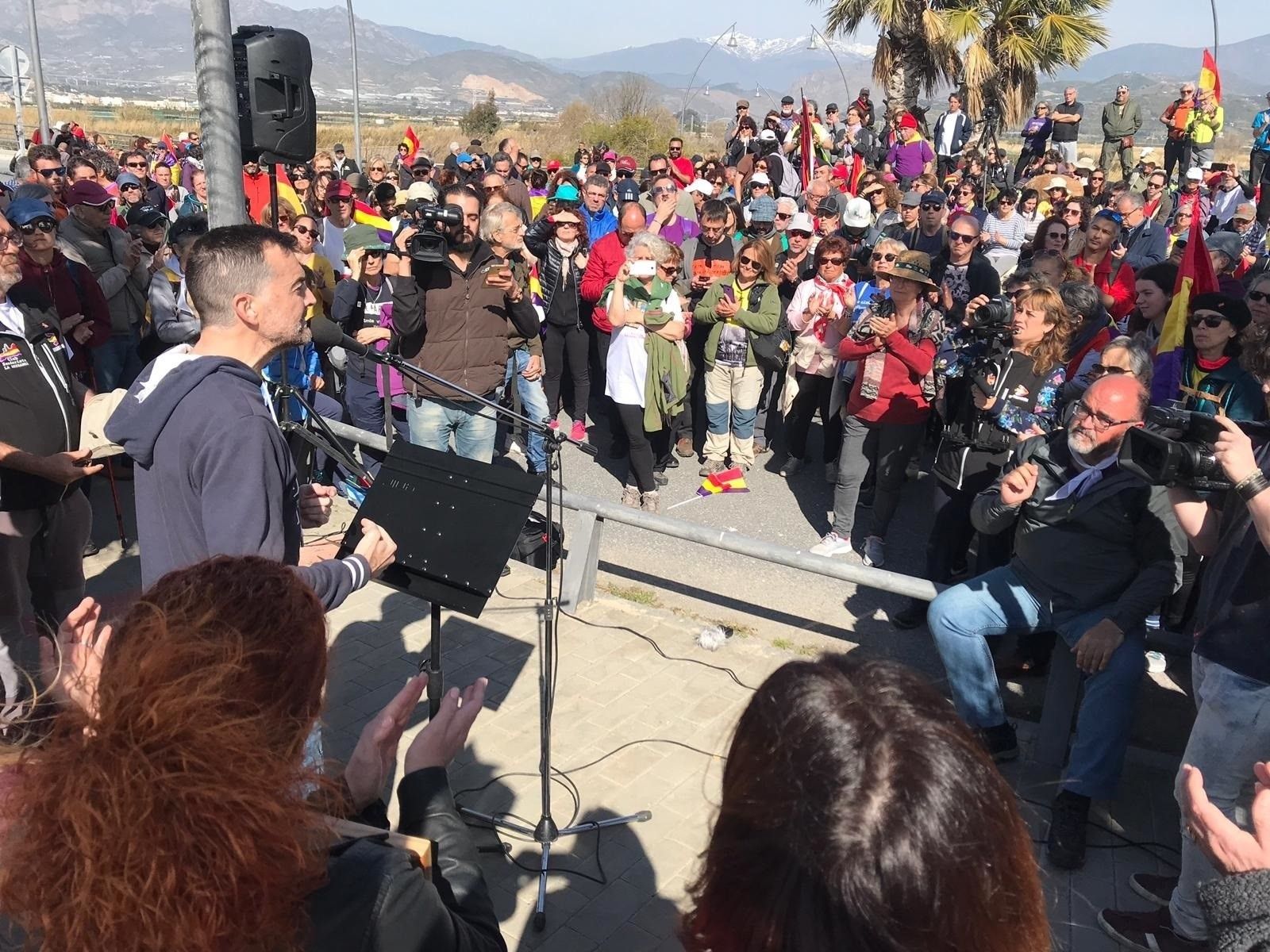 Antonio Maíllo, en los actos de La Desbandá.