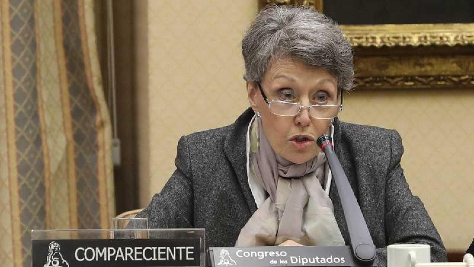 La administradora única de RTVE, Rosa María Mateo, en una comparecencia parlamentaria reciente