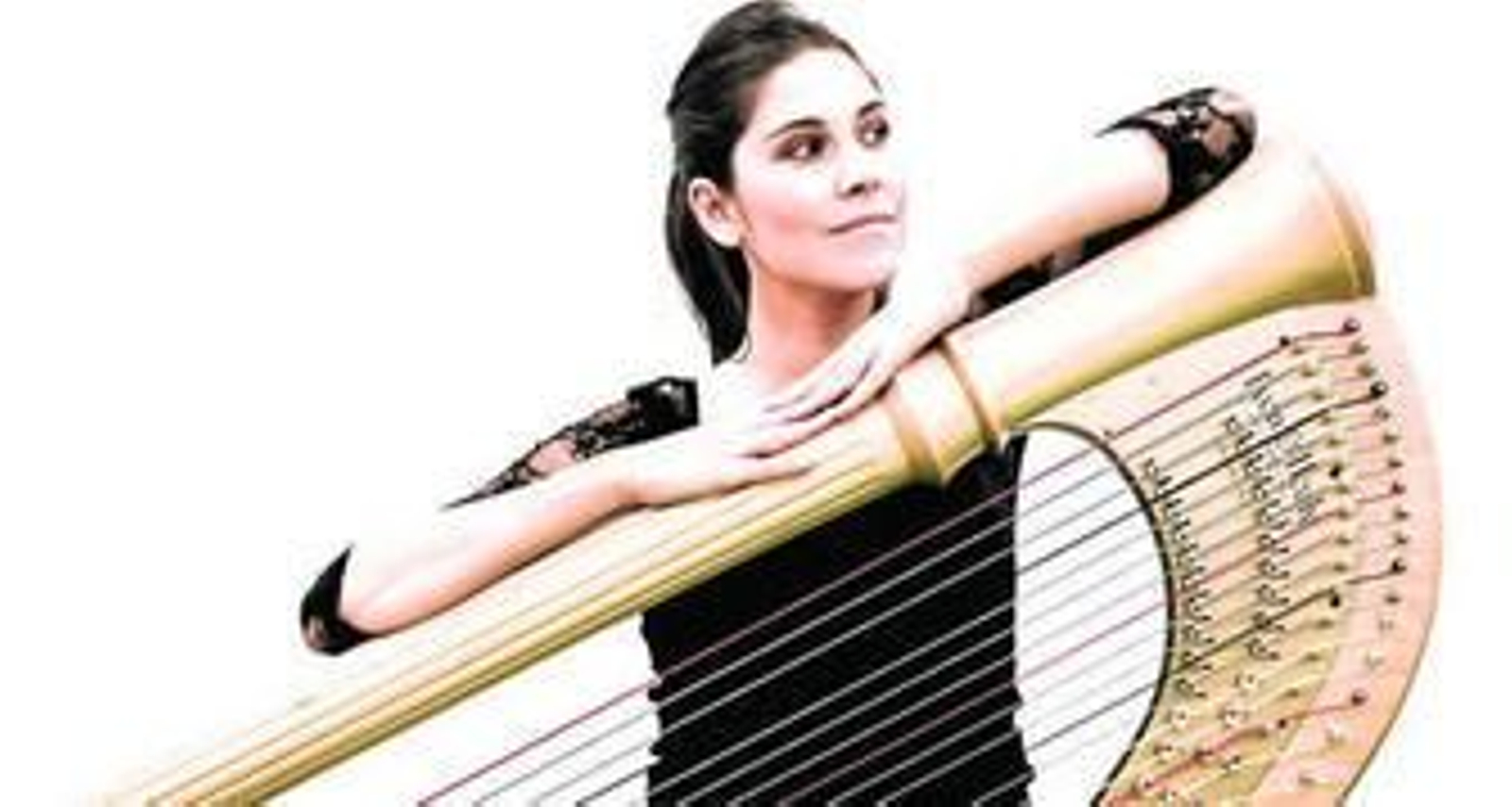 Rosa Díaz Cotán con su arpa, instrumento con el que irá a Alemania