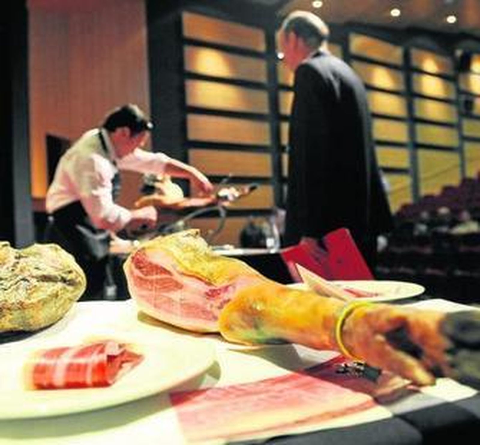 Una muestra de jamón ibérico.