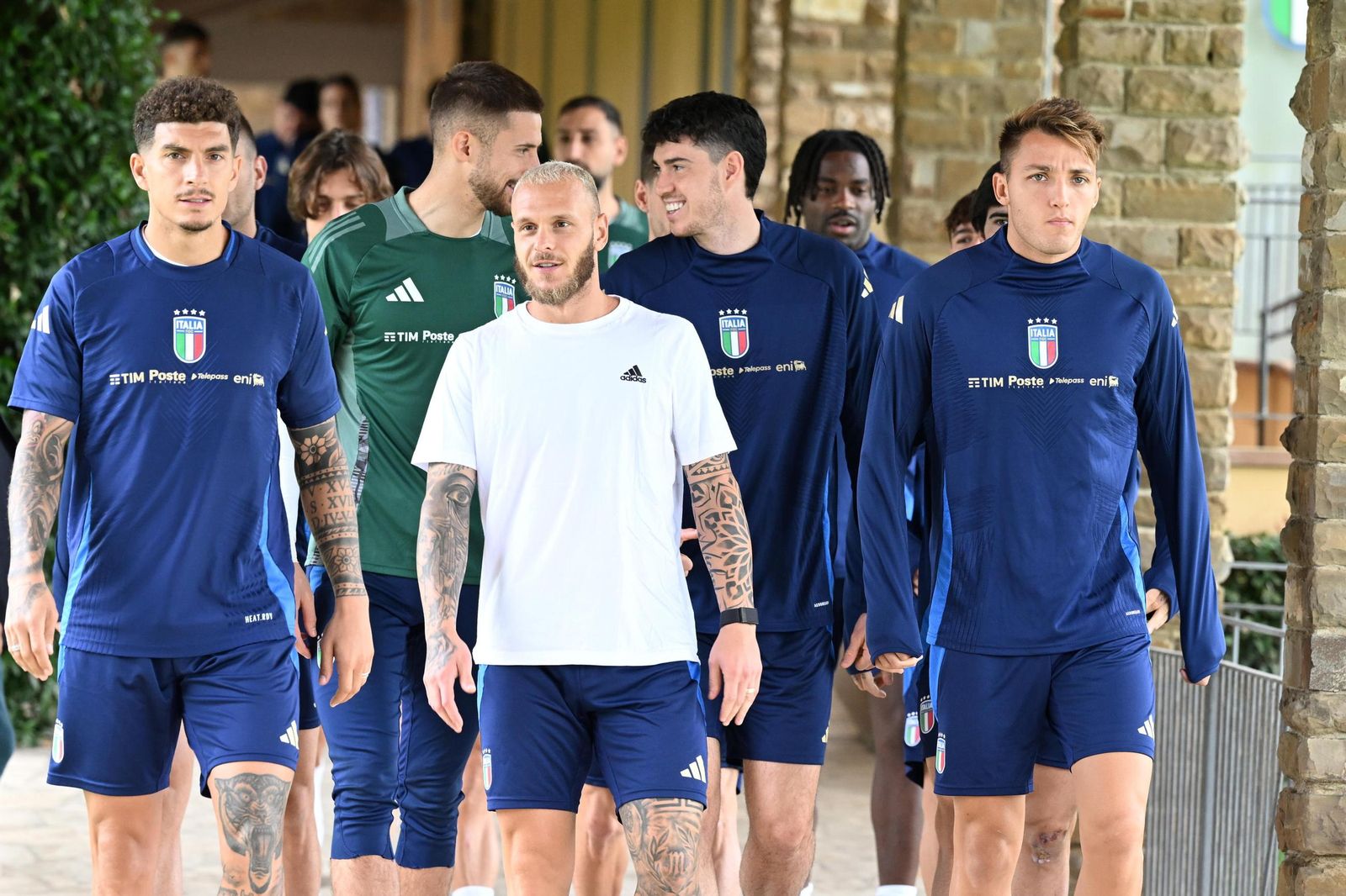 La selección italiana, en el entrenamiento de ayer.