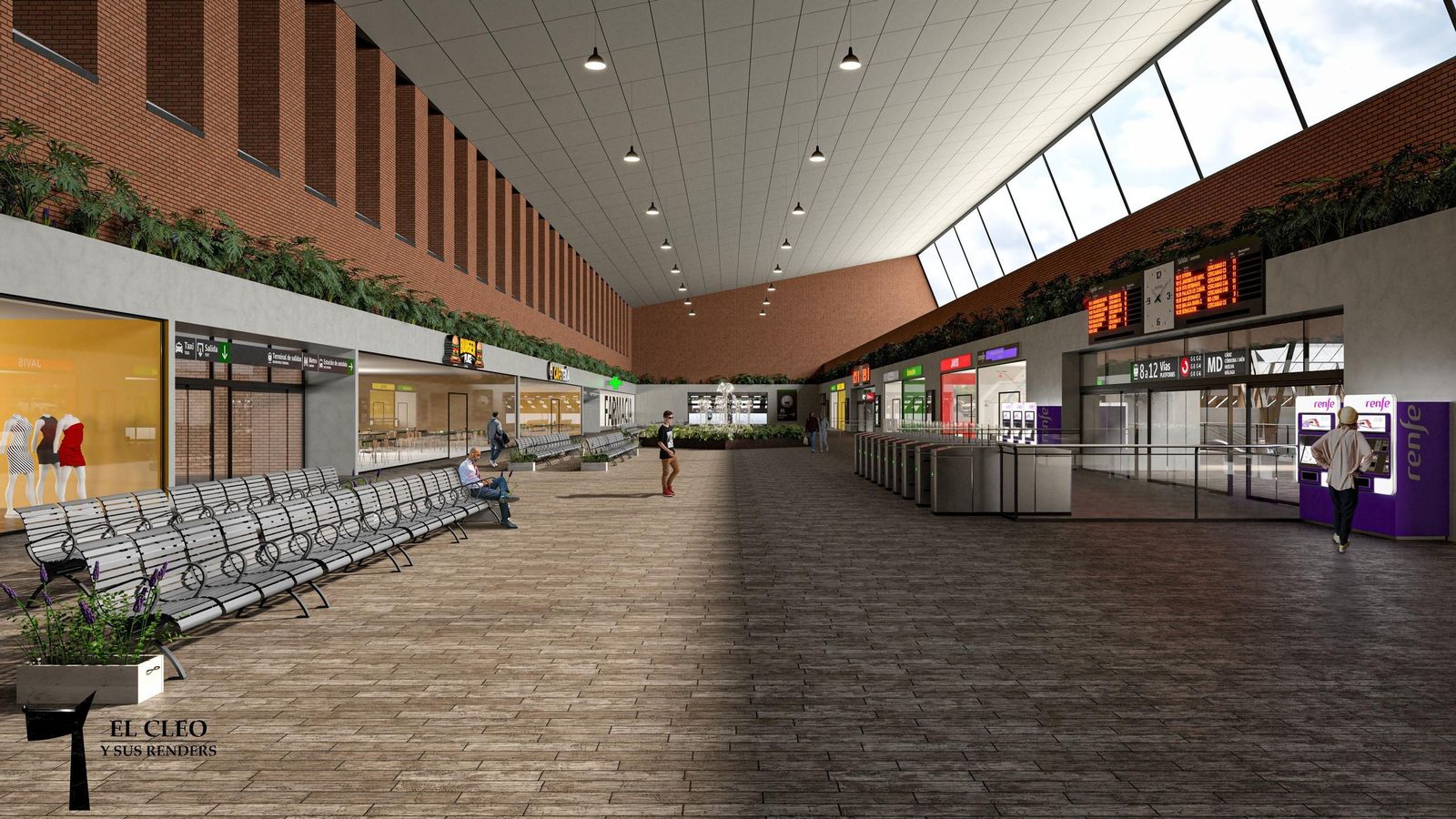 Interior de la terminal de Llegadas en Santa Justa