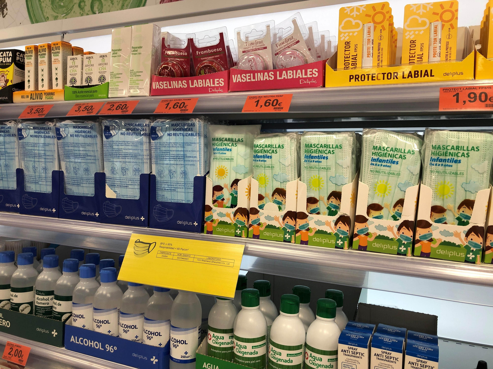 Mascarillas higiénicas no reutilizables Deliplus.