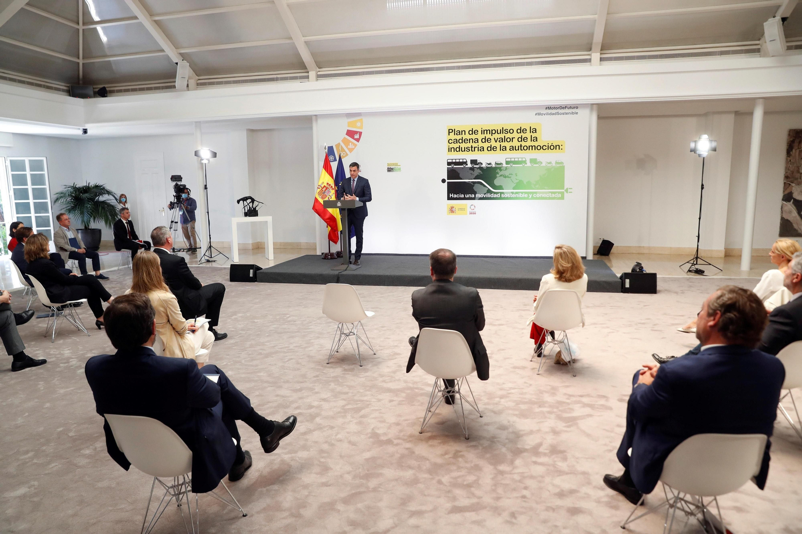 El presidente del Gobierno, Pedro Sánchez, durante el acto de presentación del plan.