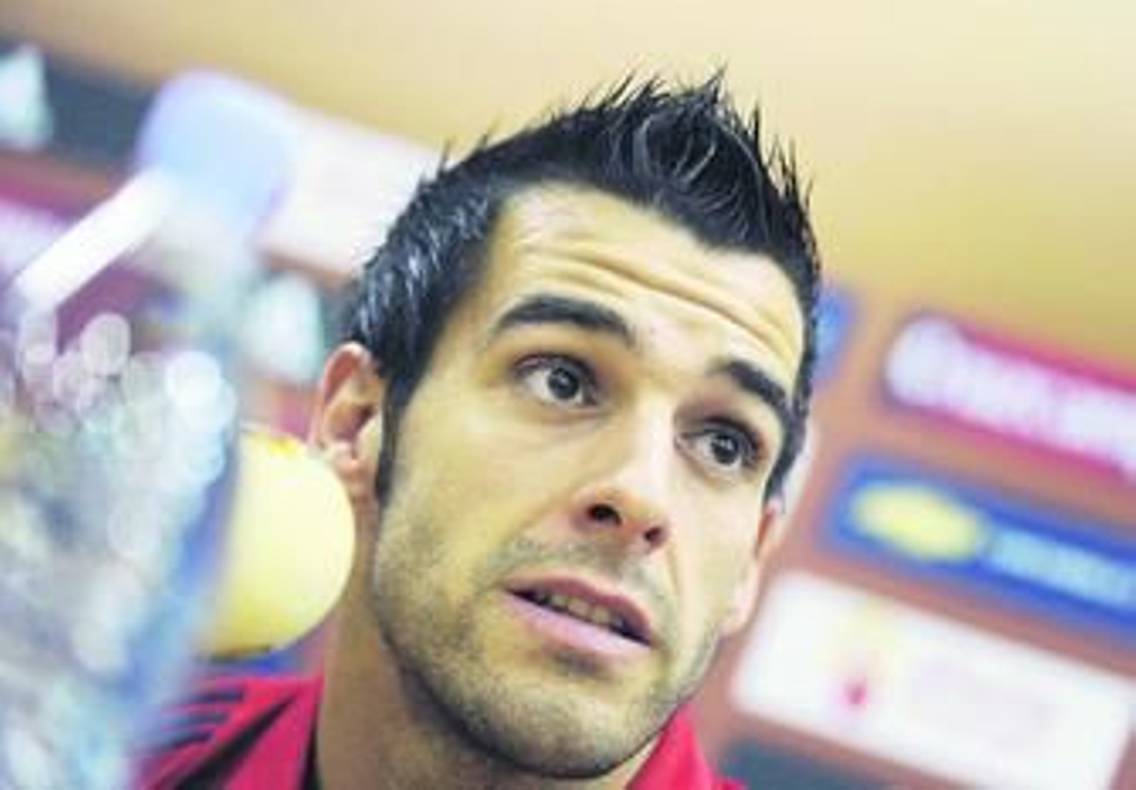 Negredo, ayer en su primera rueda de prensa con España.