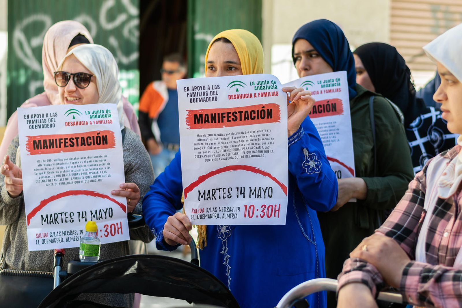 Manifestación contra desahucios sin alternativa habitacional, en 2019, en el barrio de El Quemadero