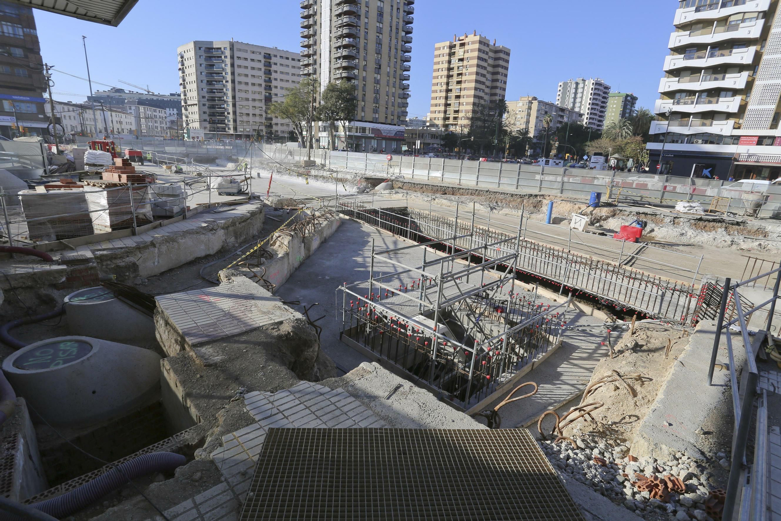 Fotos de la excavación arqueológica en la obra del Metro de Málaga