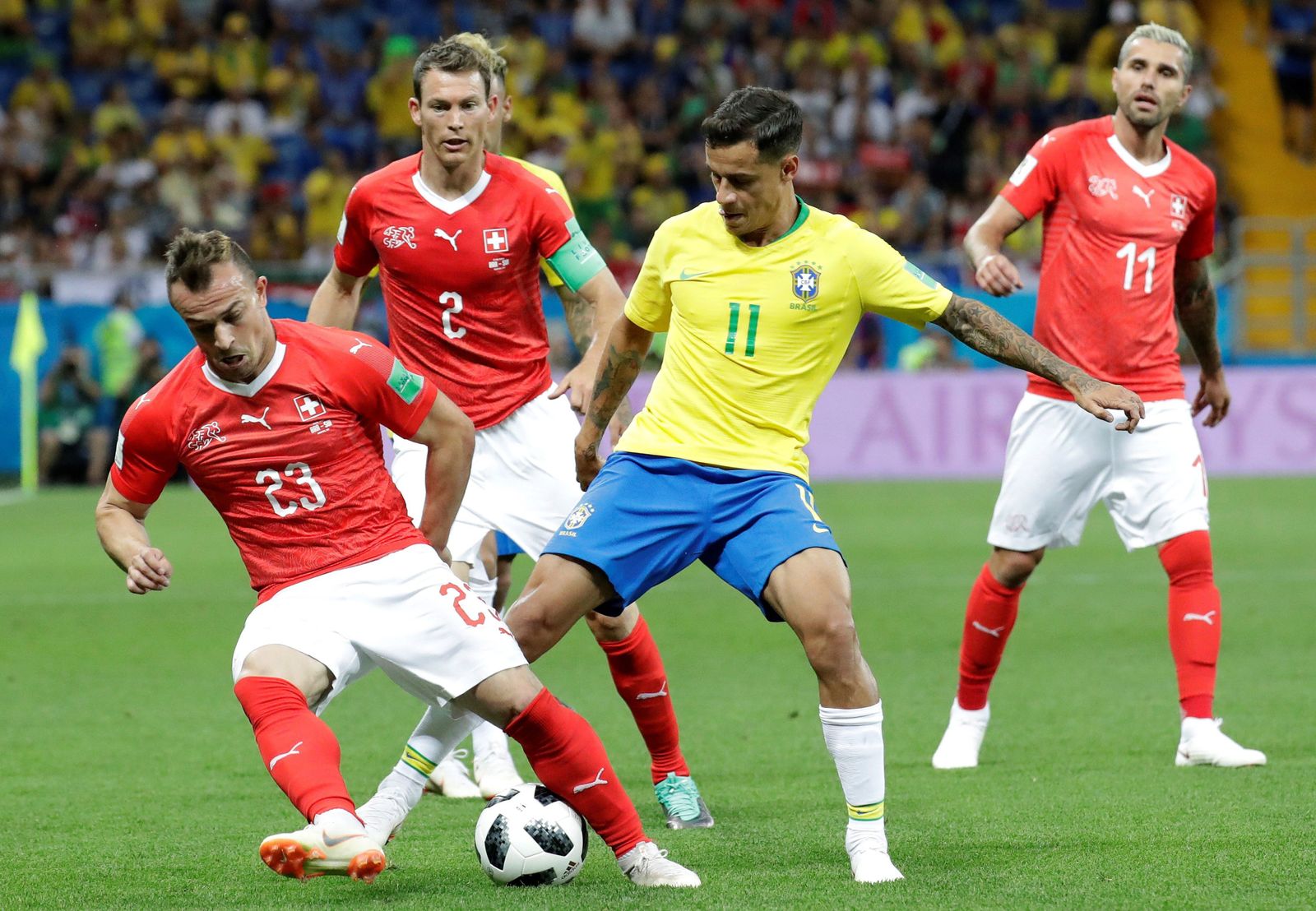 Las imágenes del Brasil-Suiza