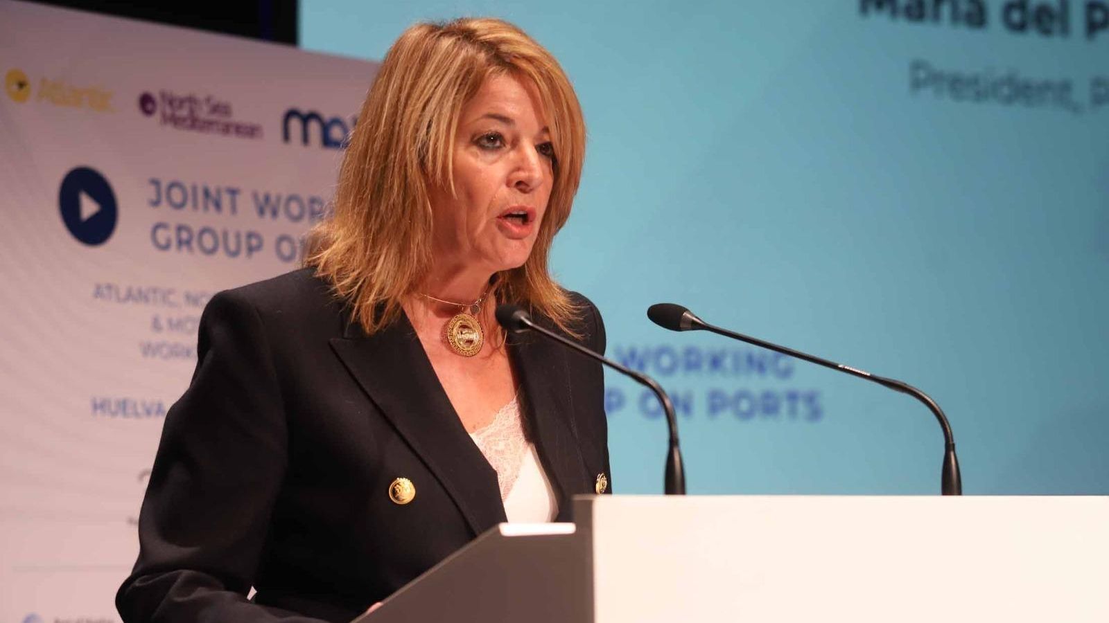 La presidenta del Puerto de Huelva, Pilar Miranda.