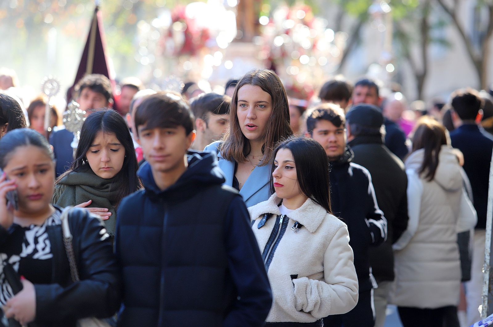 Imágenes del ambiente en la procesión de San Sebastián