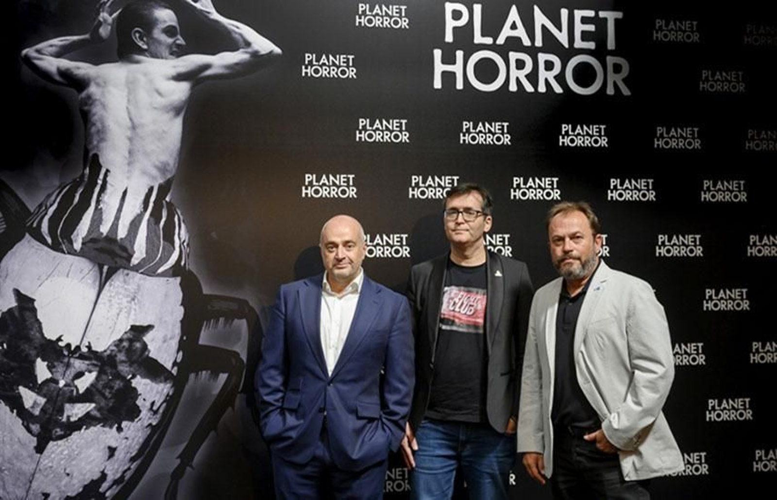 Manuel Balsera, de AMC Networks; Ángel Sala, director del Festival de Sitges; y David Fernández, de Red Rum