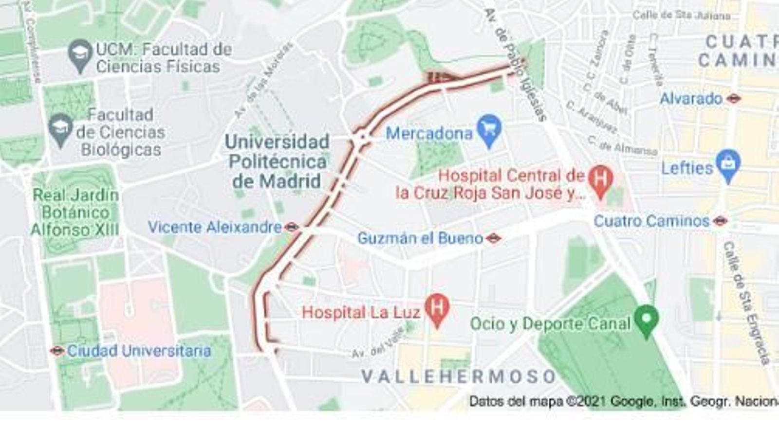 Mapa de la zona donde ha ocurrido el suceso