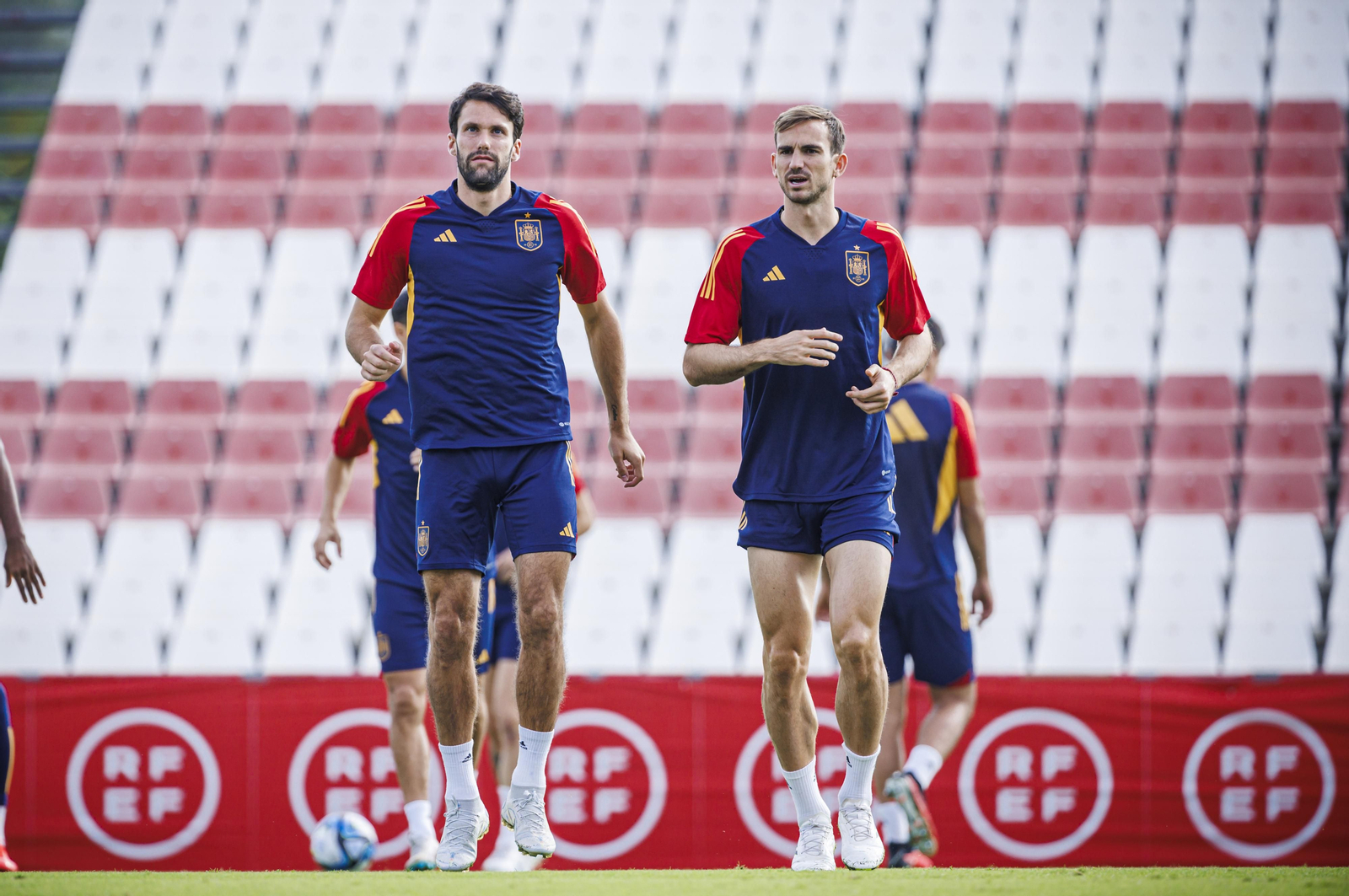 El entrenamiento de la selección en el estadio Jesús Navas