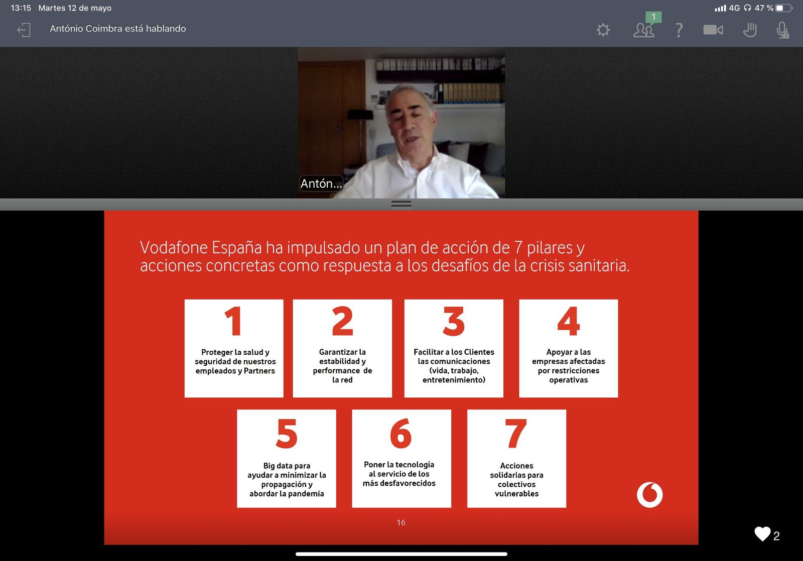 Antonio Coimbra, durante la rueda de prensa virtual que dio ayer para presentar los resultados.