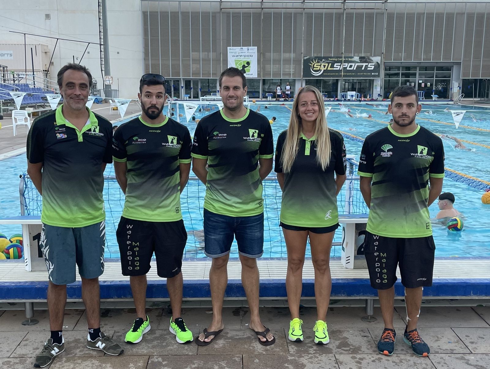 El Waterpolo Málaga y sus entrenadores.