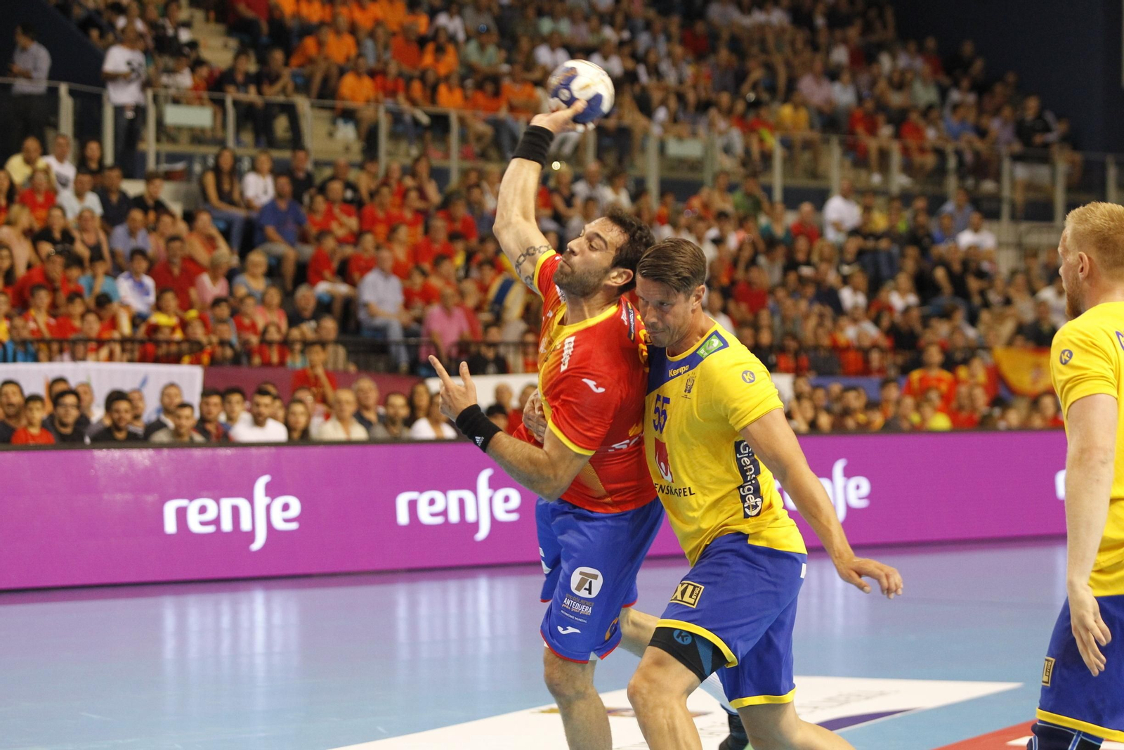 Fotogalería España-Suecia. Balonmano. Palacio Juegos Mediterráneos. Almería