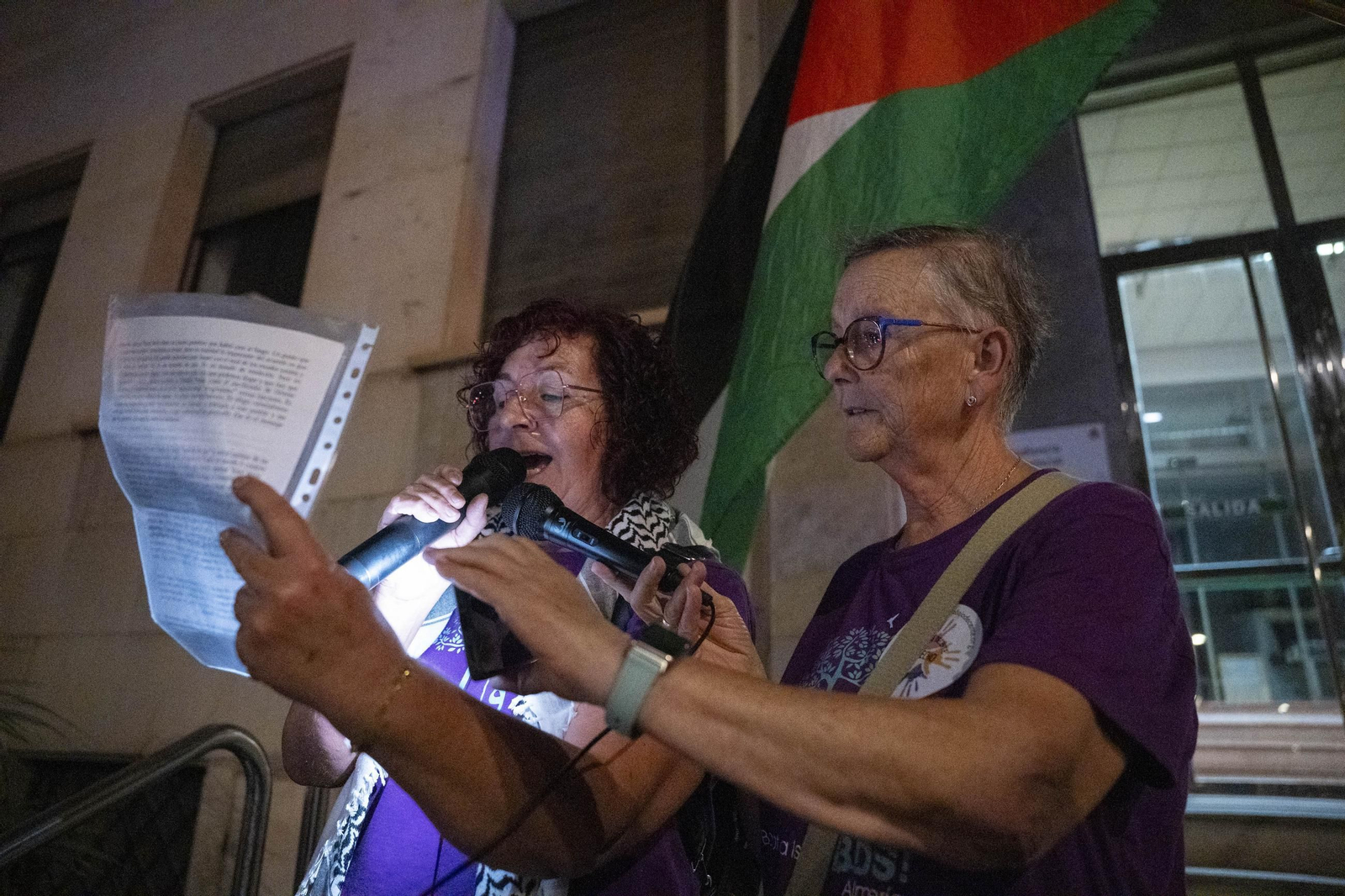 La Plataforma Almería por Palestina se manifiesta por la situación en Gaza, en imágenes