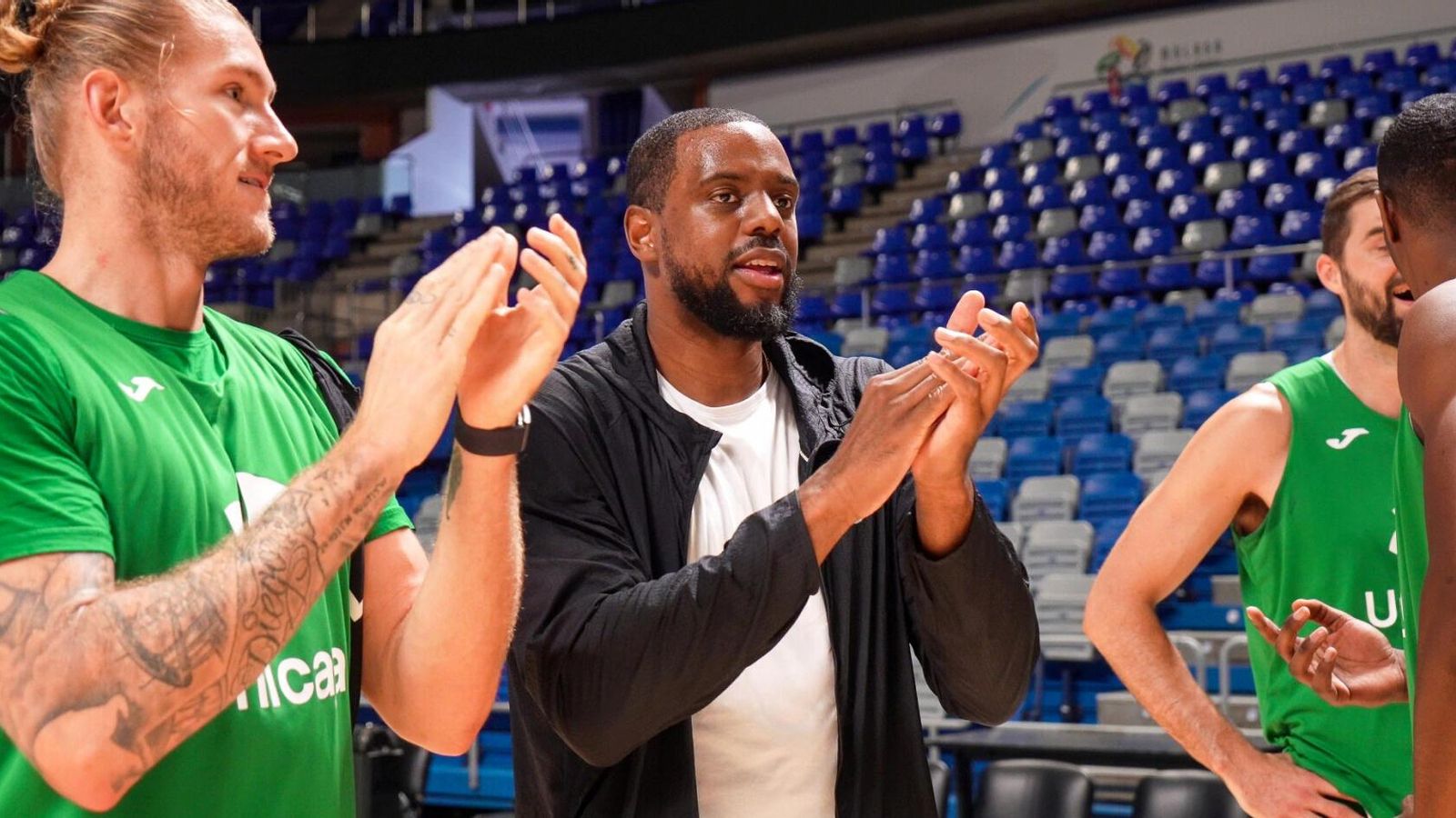 Will Thomas, en el entrenamiento del Unicaja.