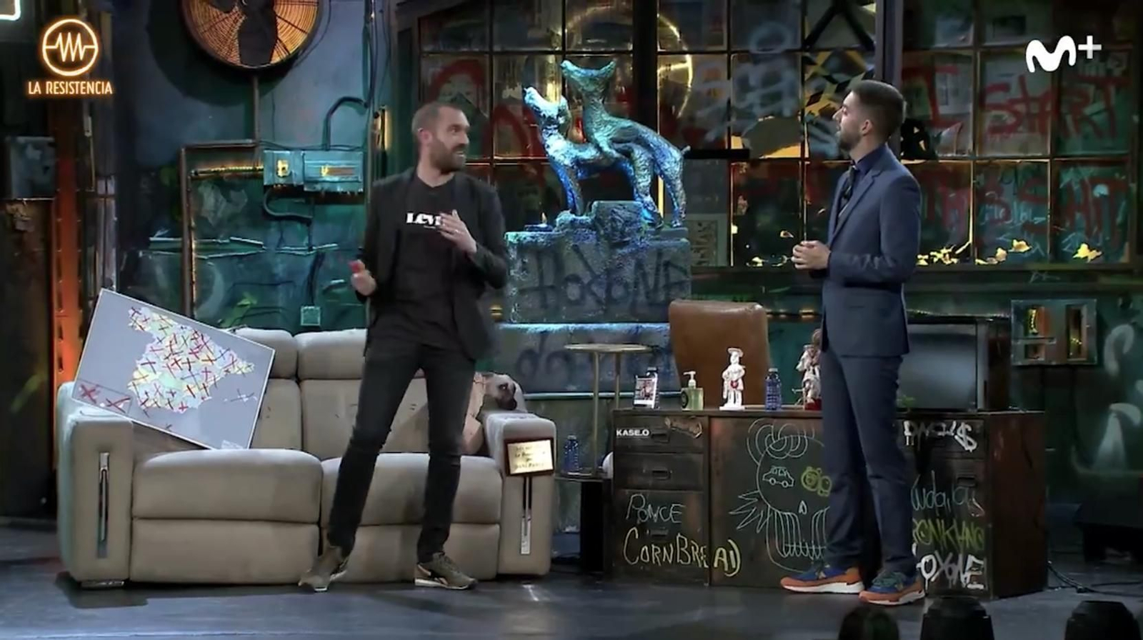 Jorge Ponce y David Broncano, anoche en 'La Resistencia'.