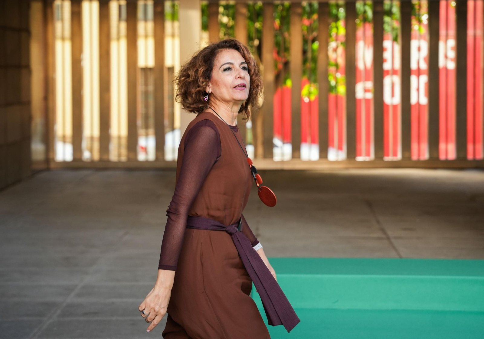 María Jesús Montero esta mañana en Sevilla.