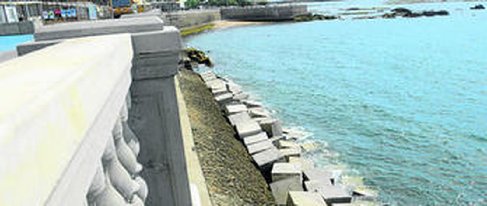 Bloques ya instalados a la altura del Paseo de Santa Bárbara.