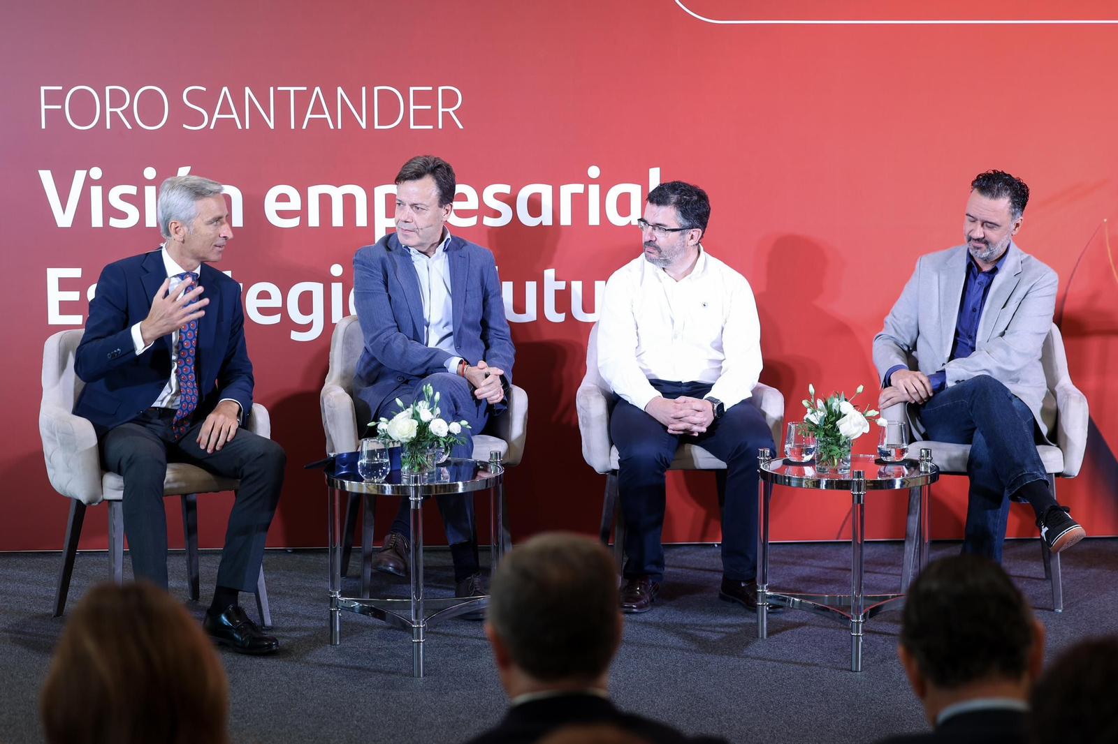 Germán Real, José Luis Martínez, Álvaro Fernández Velando y Raúl Jiménez en el Foro Empresas Banco Santander.
