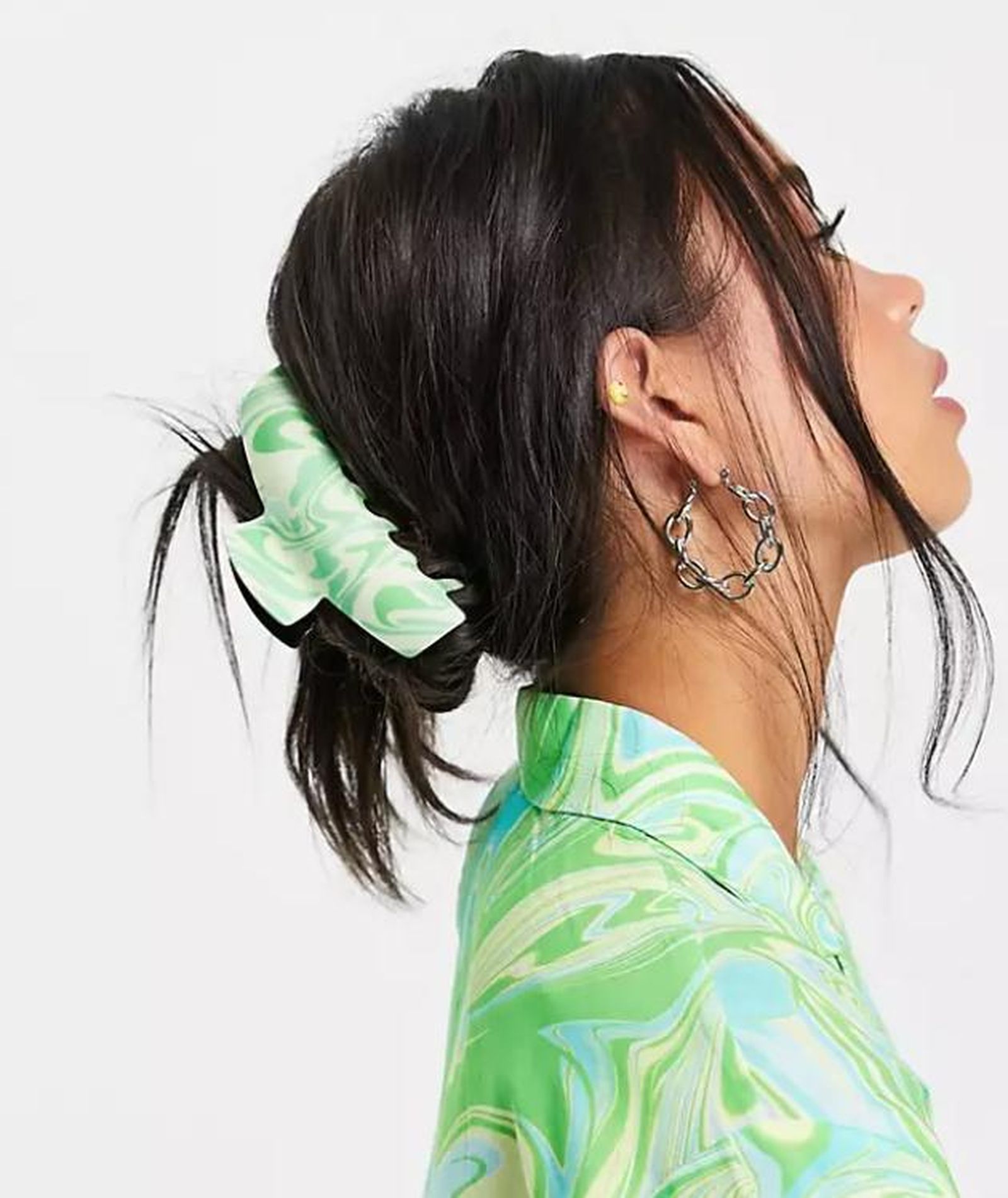 Pinza verde estampado