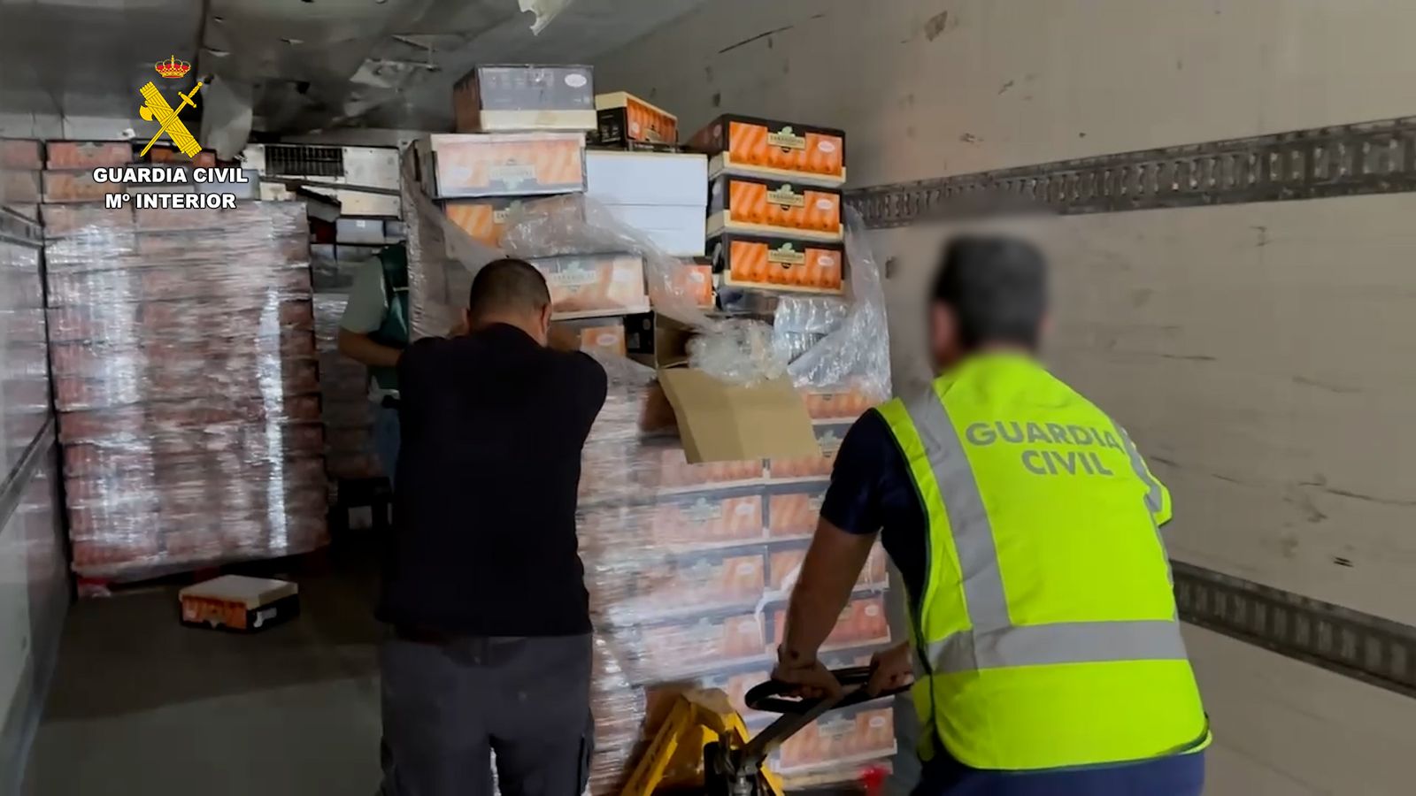 La droga se ocultaba en cajas de zanahorias.