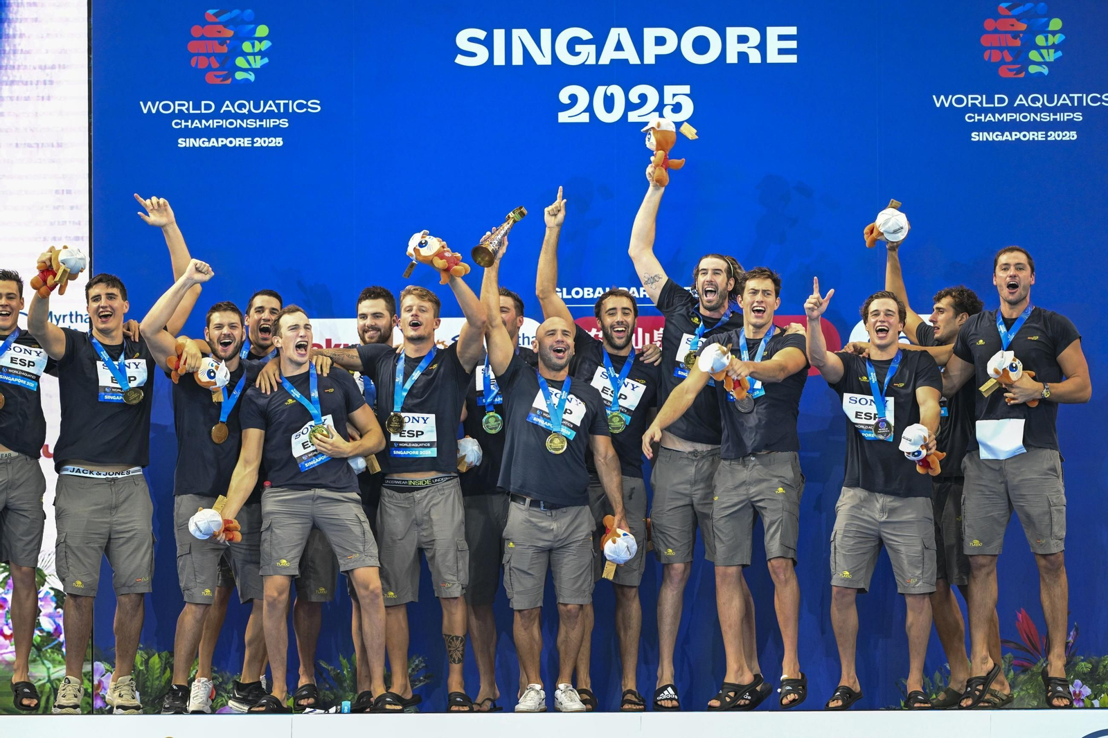 Las fotos del título mundial de España en waterpolo