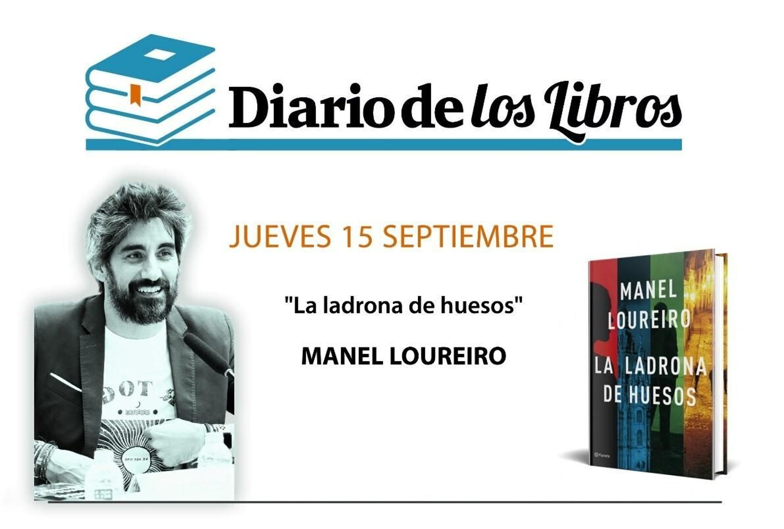 Manel Loureiro y 'La ladrona de huesos', protagonistas de 'Diario de los libros' de El Día.
