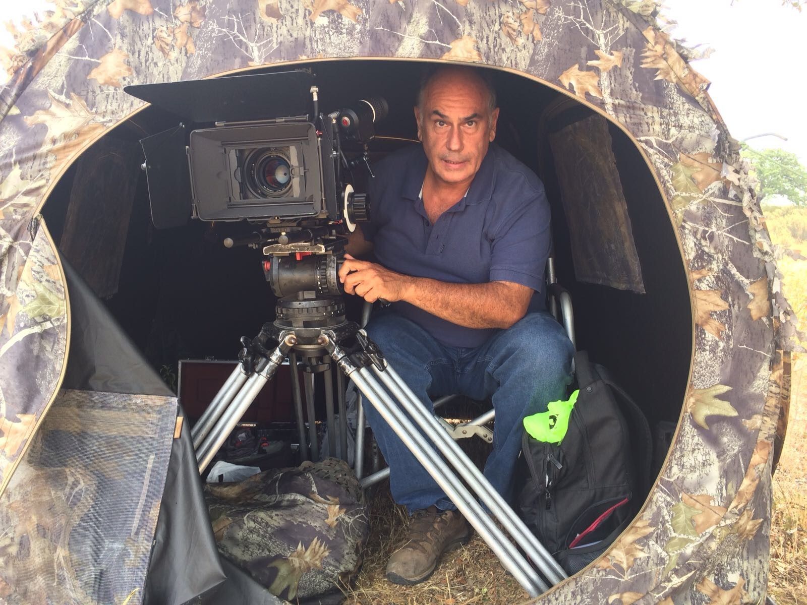 Joaquín Gutiérrez Acha, durante el rodaje de 'Dehesa'.