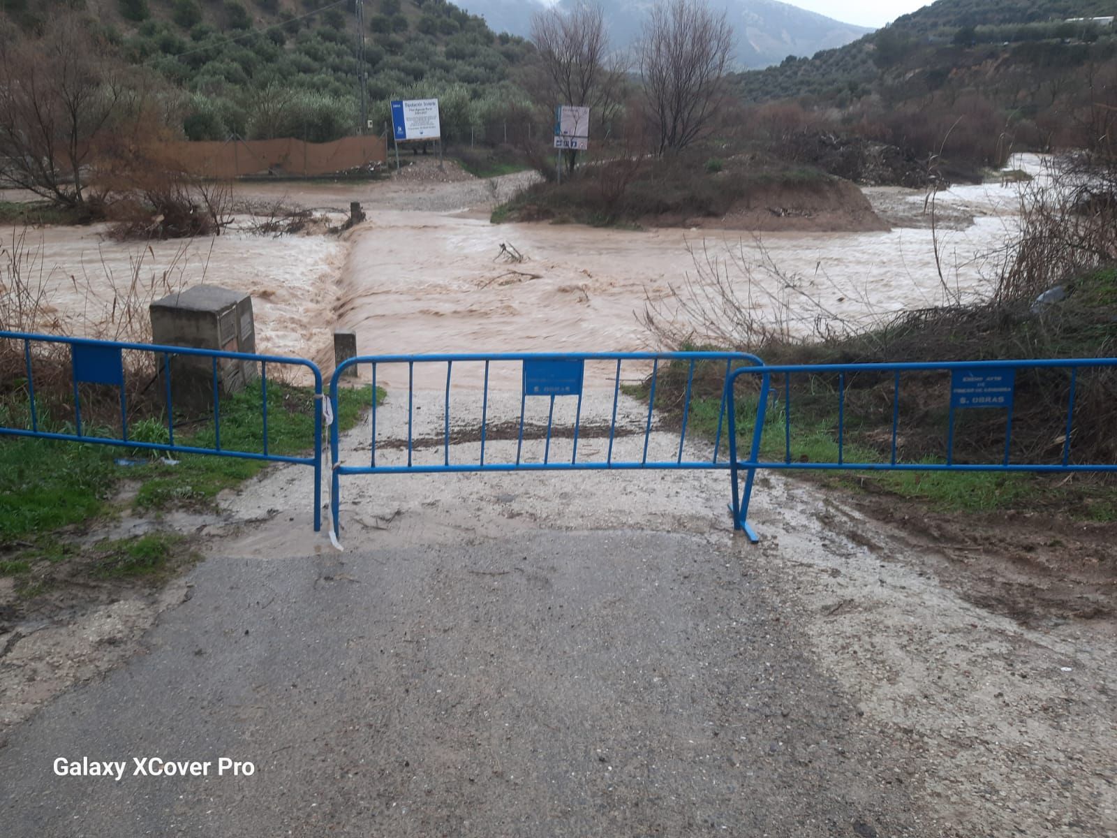 Una de las zonas afectadas por la lluvia en Priego de Córdoba.