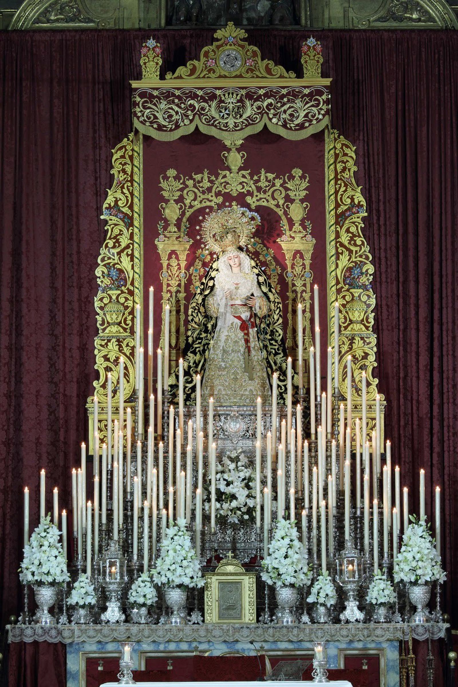 La Virgen del Rosario durante los últimos cultos en San Martín