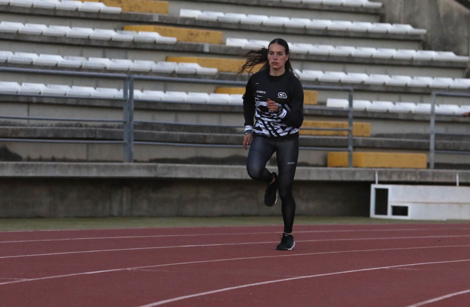 Carmen Avilés durante un entrenamiento.