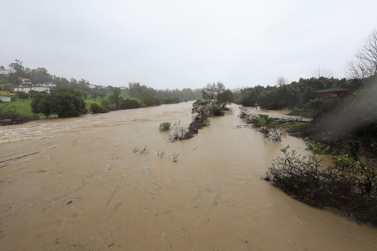 Fotos de las inundaciones y efectos de la borrasca Leonardo en Jimena y Tesorillo