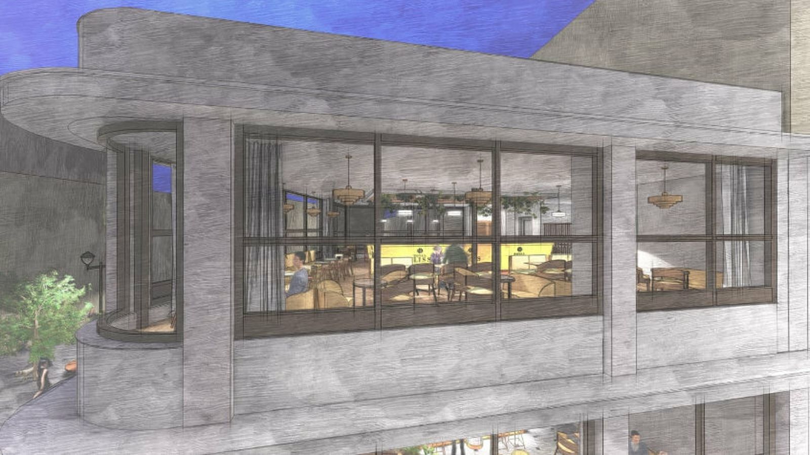 La planta alta vista desde fuera, según la simulación realizada para el proyecto.