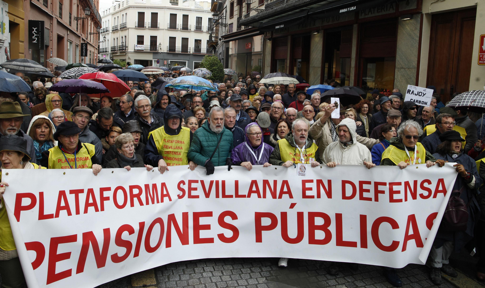 Las imágenes de la manifestación por las pensiones públicas en Sevilla