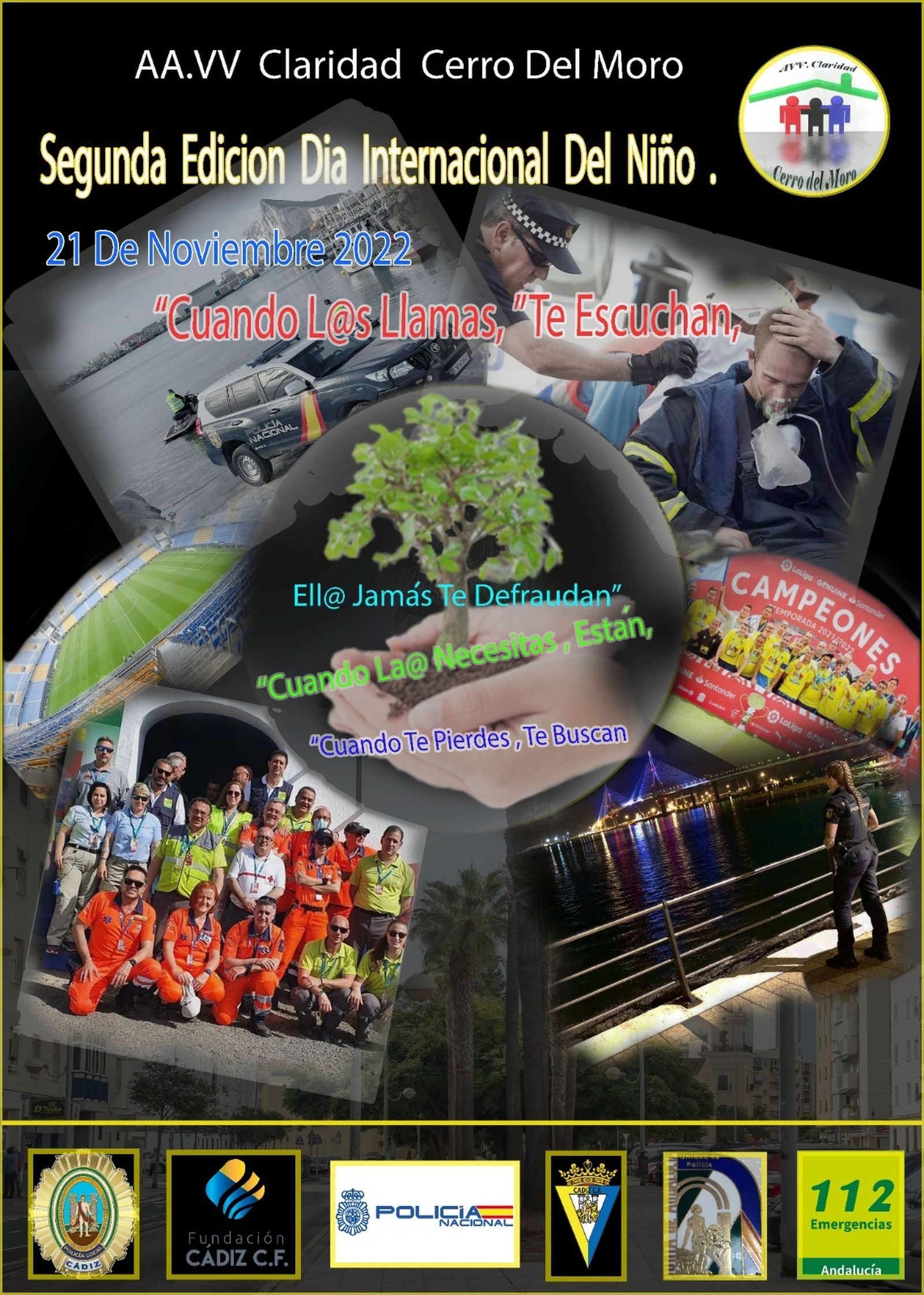 Cartel de la Segunda Edición del Día Internacional del Niño, organizado por la AVV Claridad Cerro del Moro.