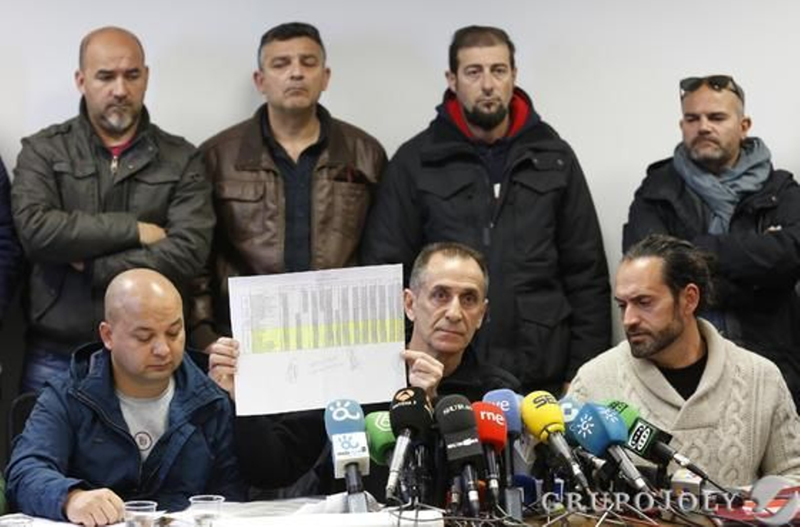 Belmonte, en la rueda de prensa del comité de trabajadores en Los Ruices.

Foto: Javier Albiñana