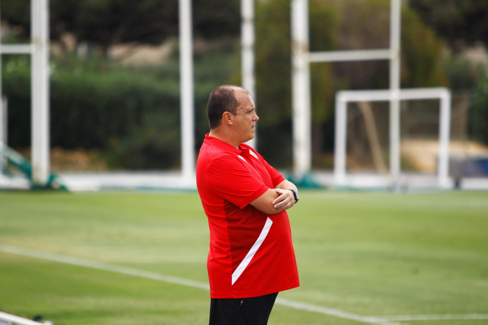 Alberto Lasarte durante un encuentro del filial de la UD Almería durante la presente temporada.