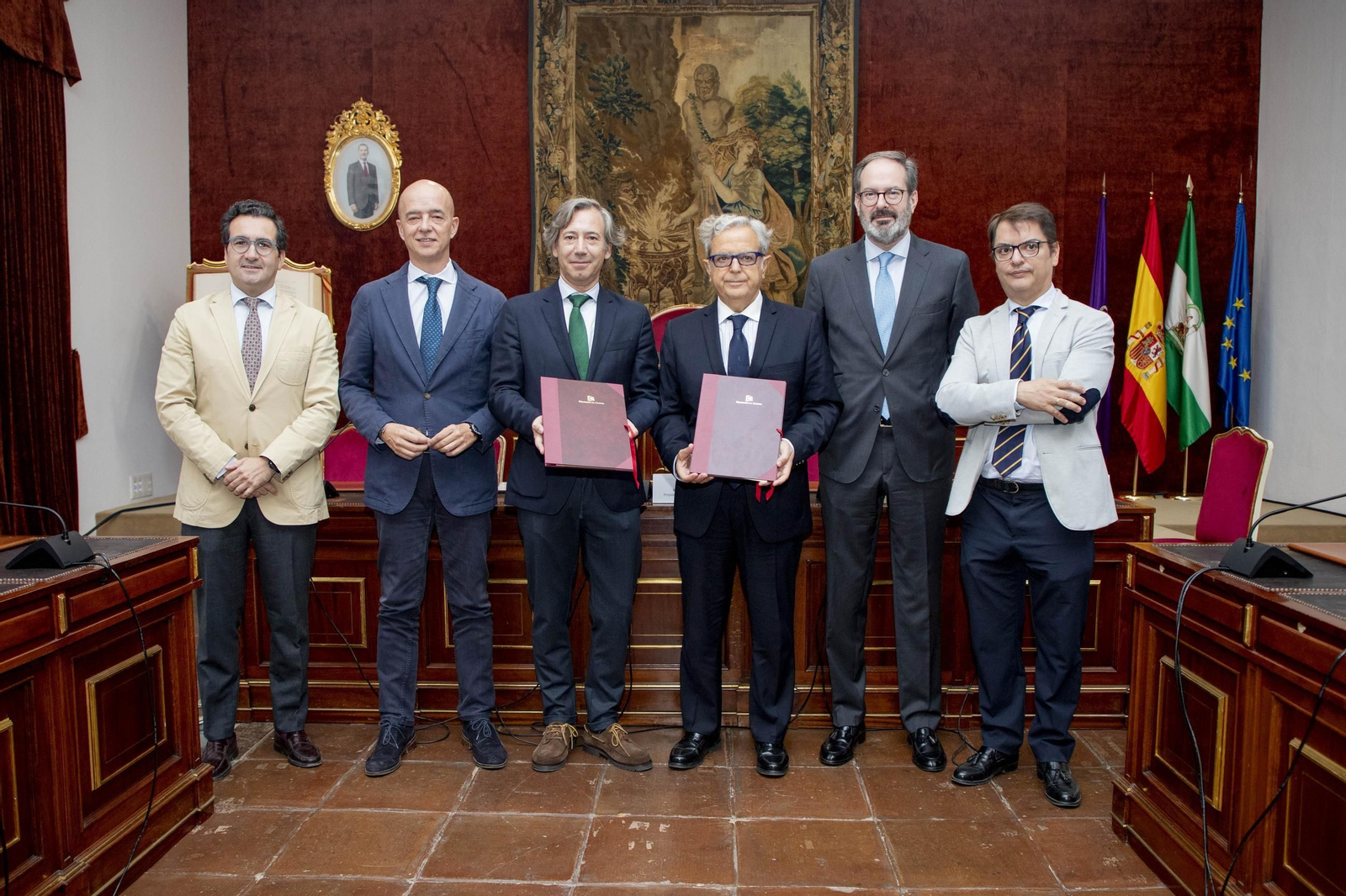 Acto del convenio entre la Diputación y el Imibic.