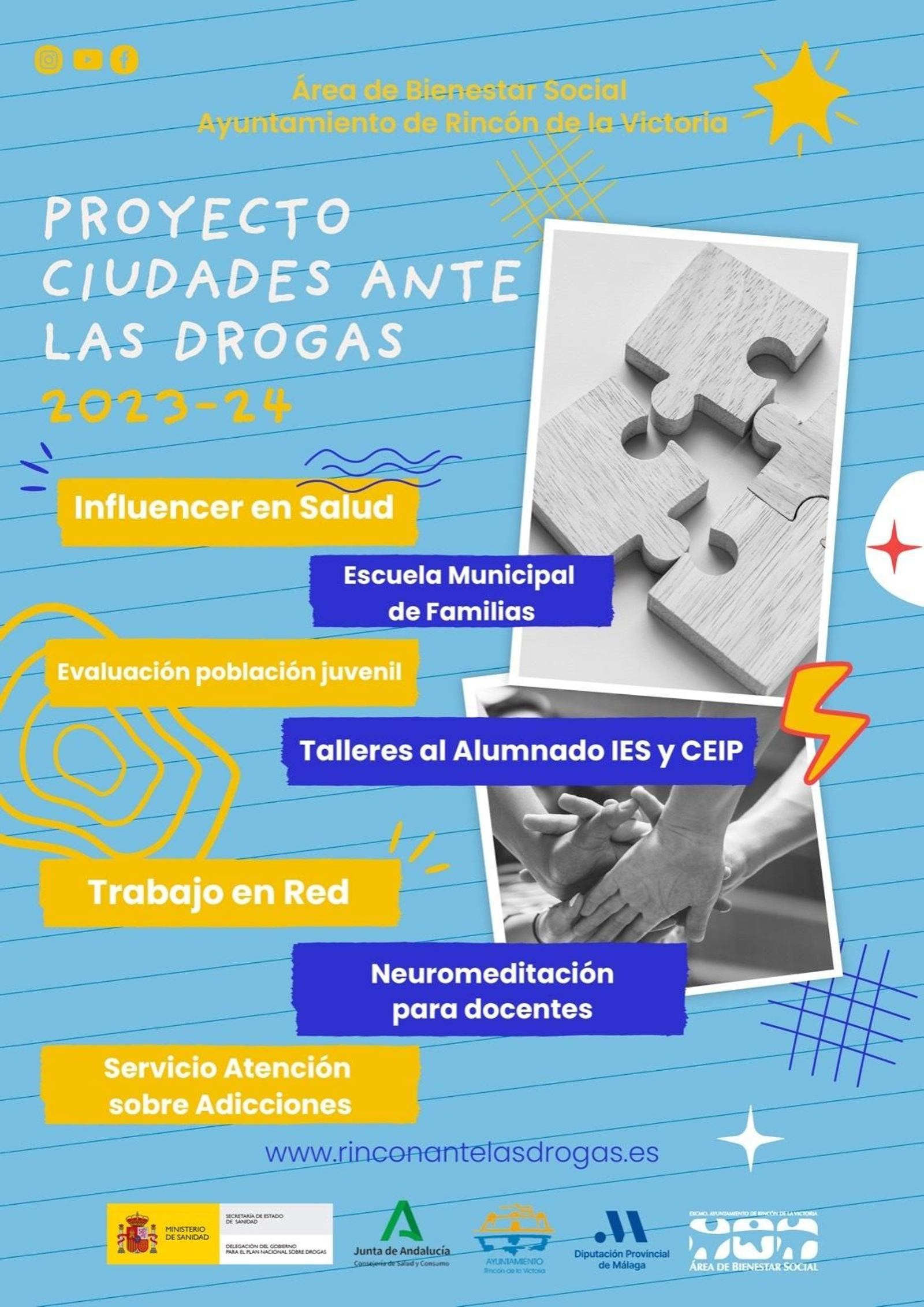 Cartel del programa integral 'Ciudades ante las Drogas' para la prevención juvenil