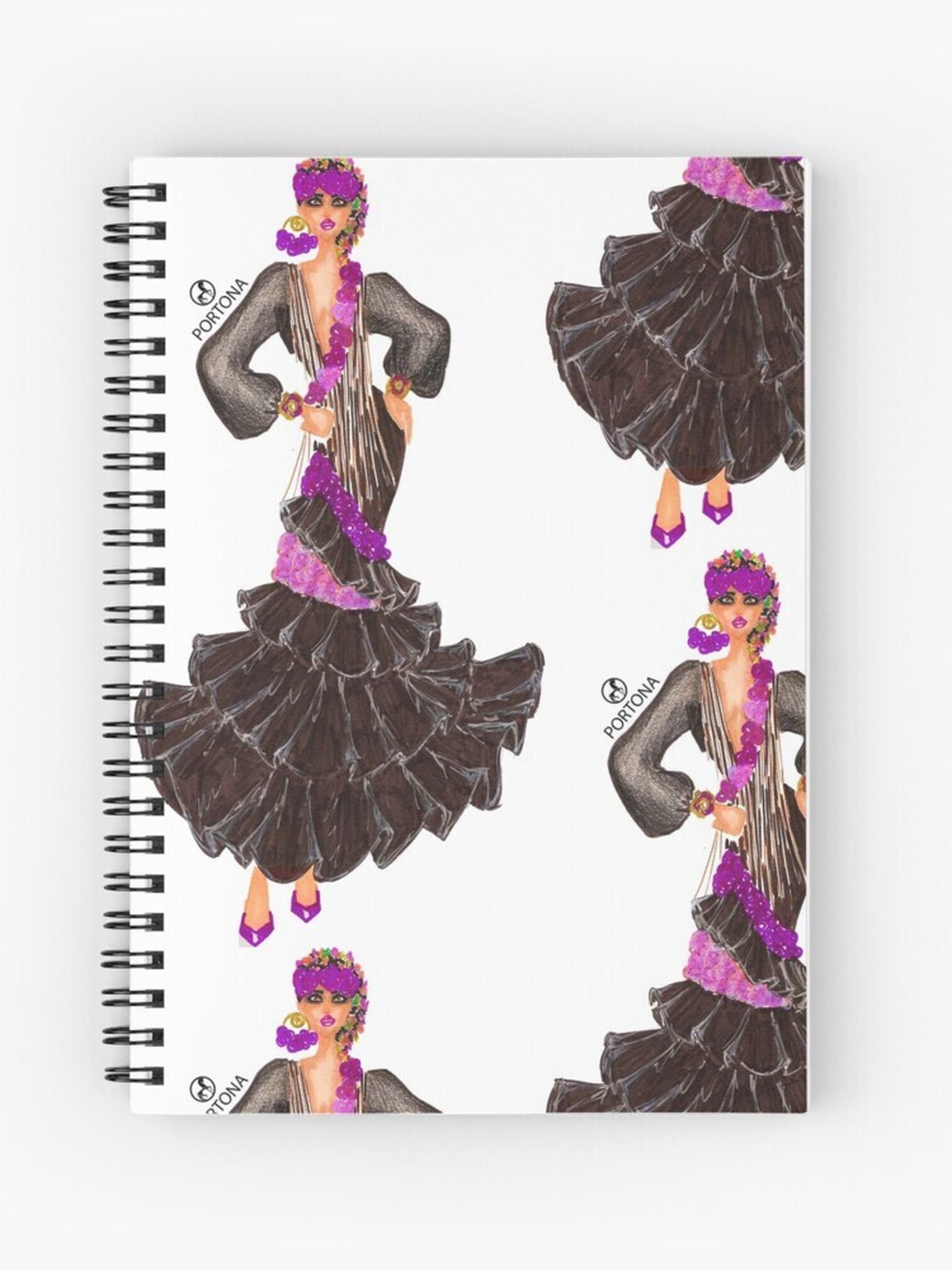 Libreta estampada con los bocetos de Portona
