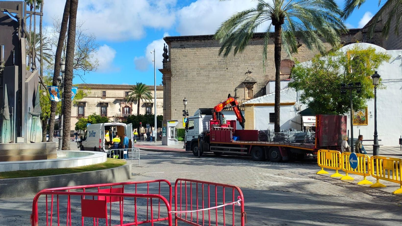 Zona ya acotada de la Alameda Cristina en Jerez.