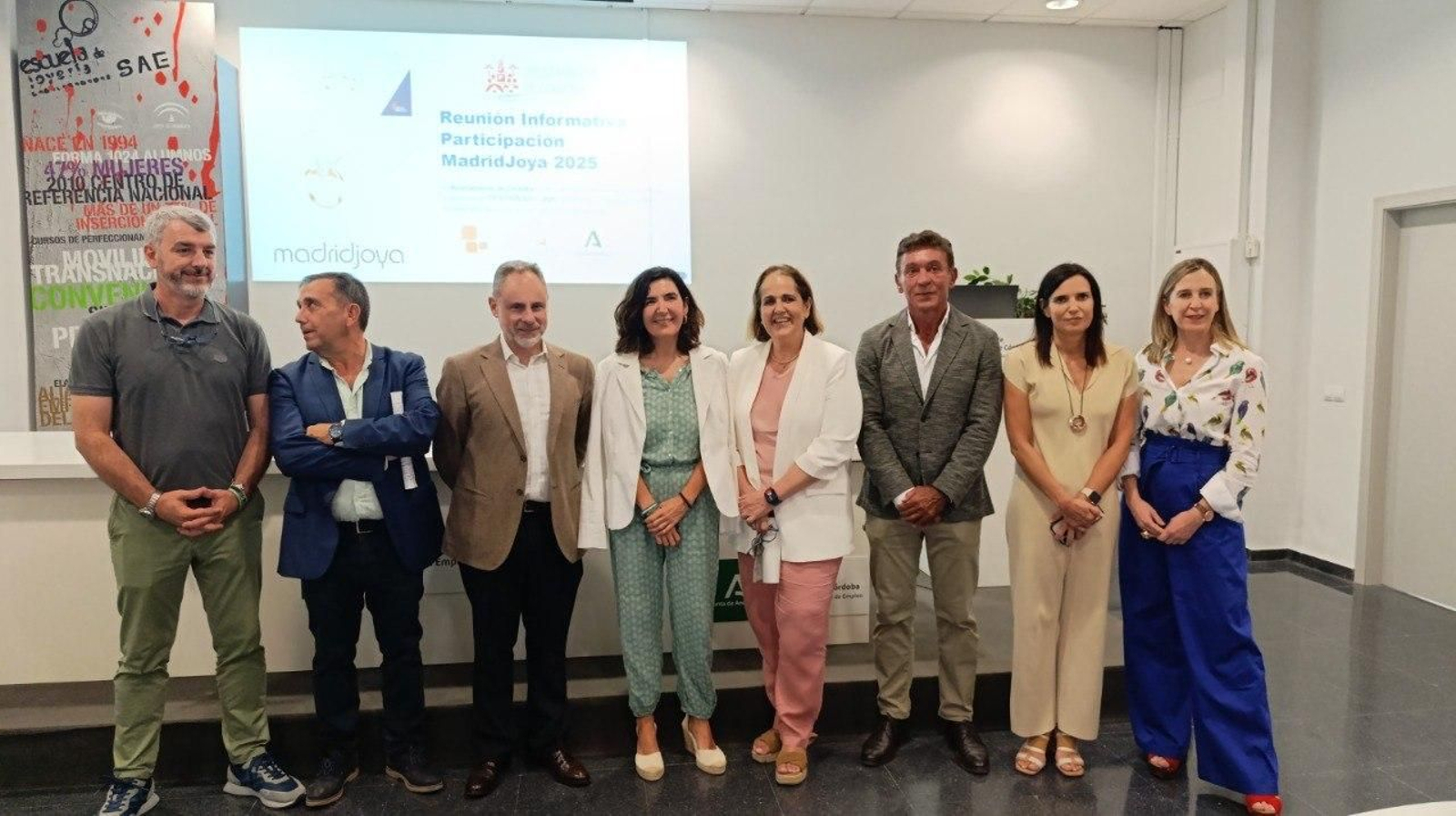 Presentación de la participación de Córdoba en Madrid Joya 2025, a la que han asistido, la presidenta del Imdeec, Blanca Torrent y miembros del sector joyero