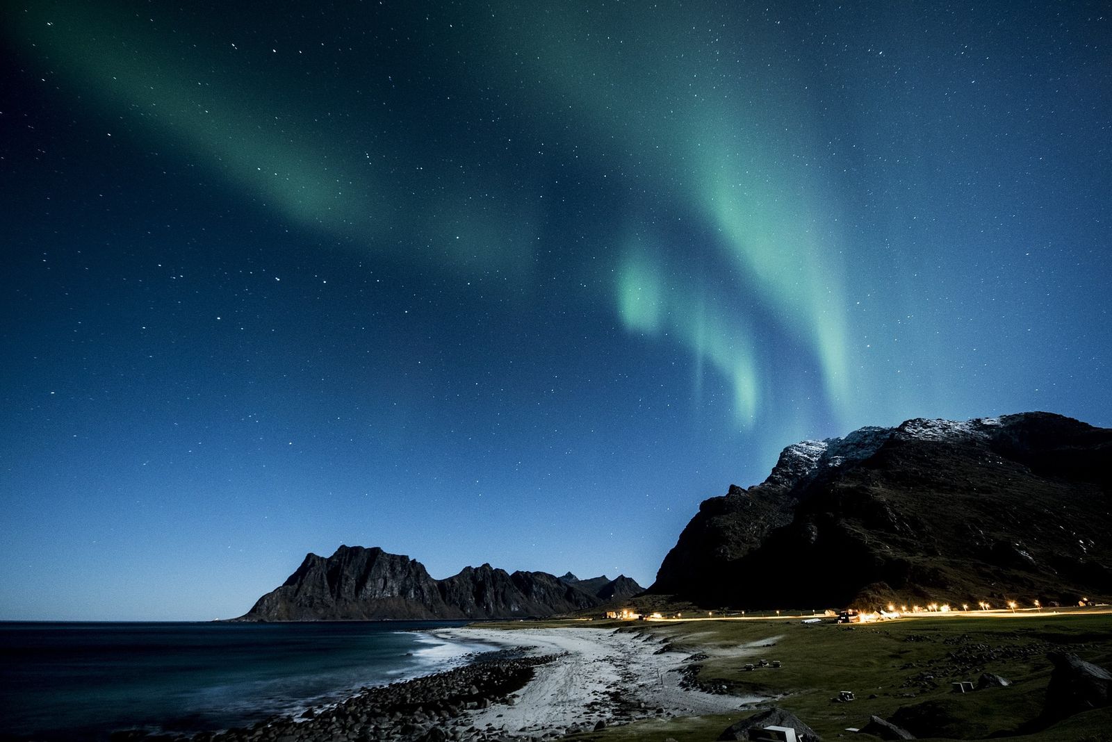 Aurora boreal en Islas Lofoten, Noruega