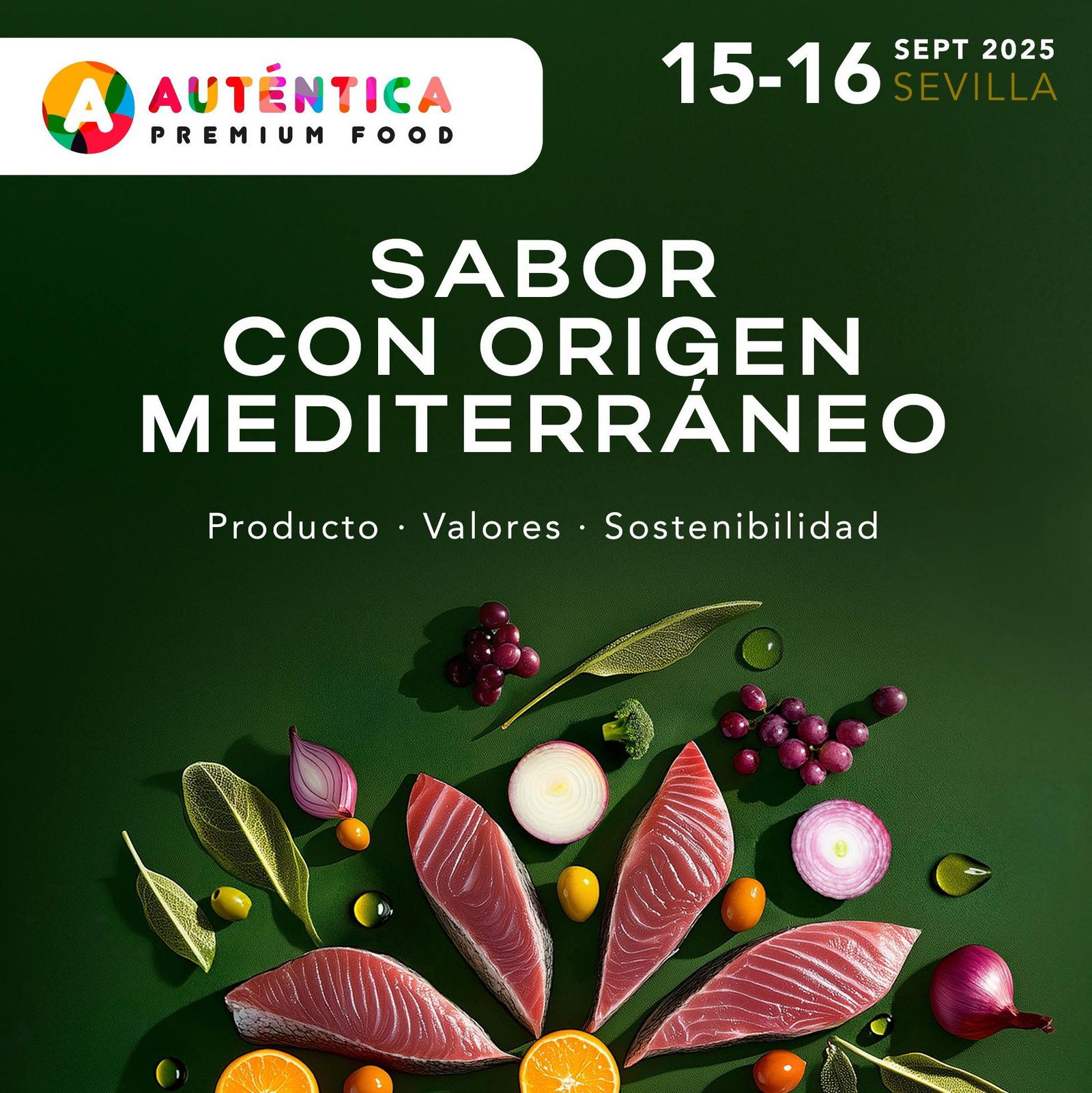 Cartel de Auténtica Premium Food 2025.