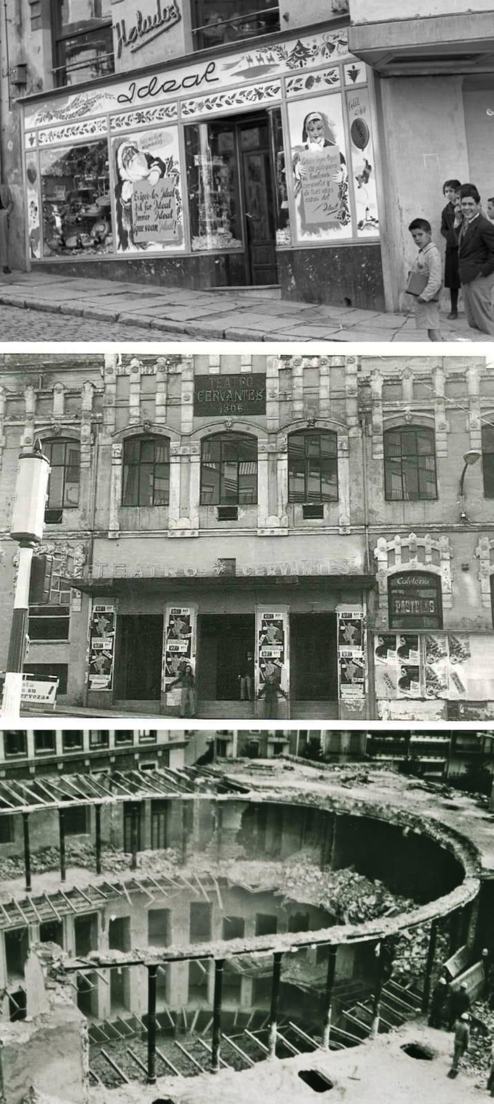 Demolición del Teatro Cervantes, un proceso que se extendió desde noviembre de 1972 hasta el 12 de mayo de 1973.