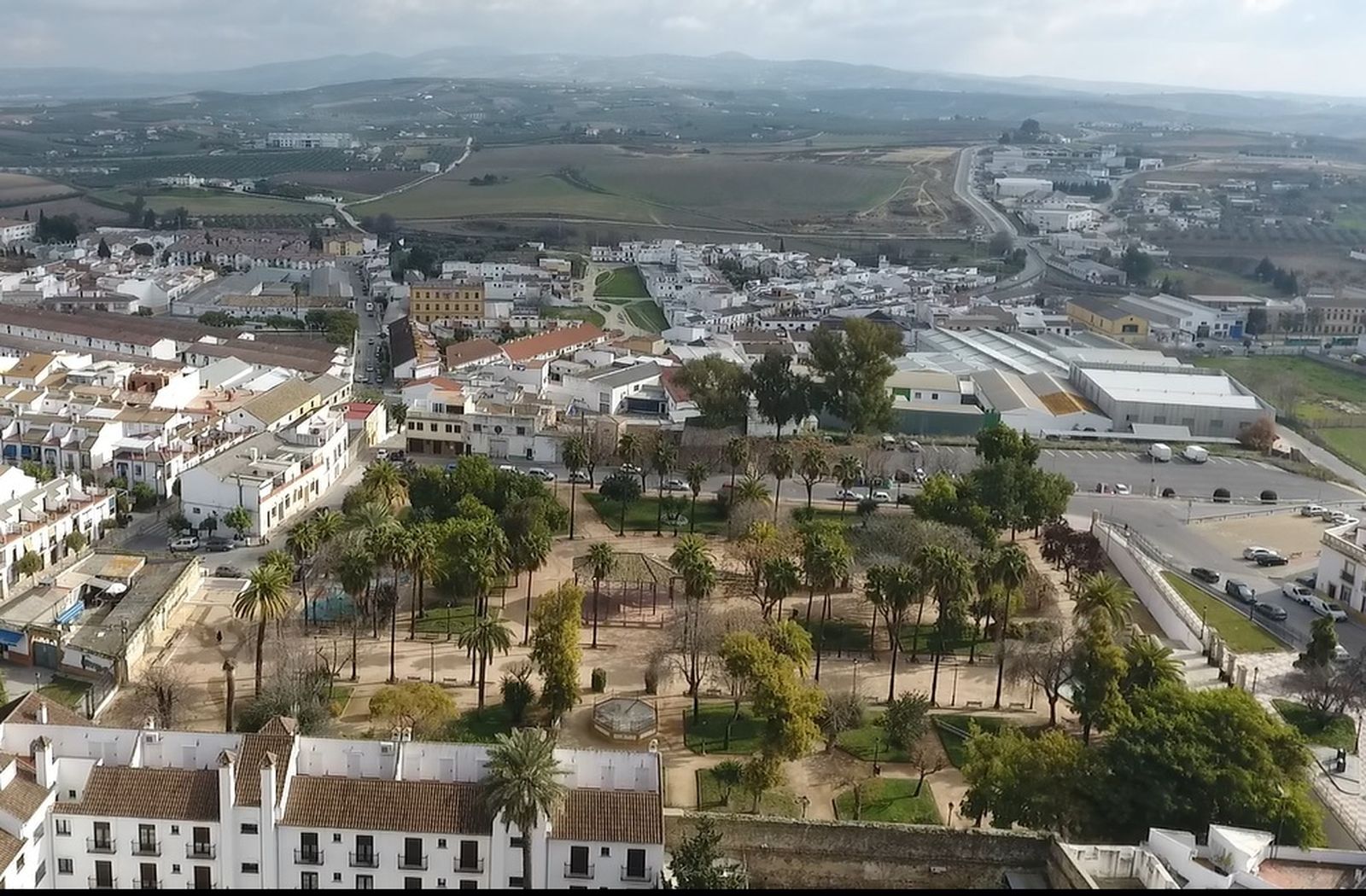 Área del Paseo Cervantes de Montilla.